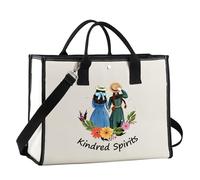 POFULL Bookish Gift Book Lover Tote Bag Friendship Gift Kindred Spirits Reusable Grocery Bag, Kindred Spirits Ltote