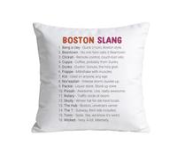 POFULL Boston Accent Merch Boston State Trip Pillow Cover Massachusetts Gift New England Gift Boston Slang Pillowcase (Boston Slang Pillowcase)
