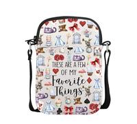POFULL Cartoon Princess Inspired Gift Fairy Tales Lover Gift These Are A Few Of My Favorite Things Crossbody Bag, Favourite Cat Rabbit, 0