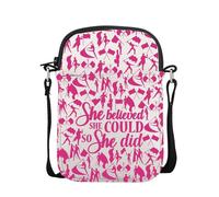 POFULL Color Guard Gift Marching Band Flag Gift She Believed She Could So She Did Crossbody Bag, She Did Color Guard