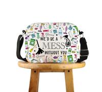 POFULL Custodian Gift Cleaning Service Maid Cleaning Crew Gift We'd Be A Mess Without You Crossbody Bag, Mess Without