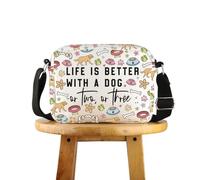 POFULL Dog Lover Gift Pet Merch Pet Owner Gift Life is Better with A Dog Or Two Or Three Crossbody Bag, With a Dog, 0