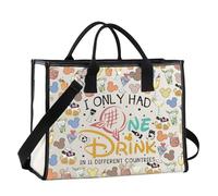 POFULL Drink Around The World Gift Vacation Trip Gift I Only Had One Drink In 11 Different Countries Reusable Tote Bag, I Only Had Ltote