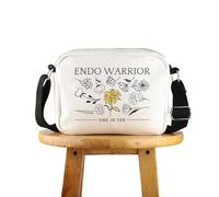 POFULL Endo Warrior Gift Endometriosis Support Gift Chronic Illness Merch Endo Warrior One In Ten Crossbody Bag, Warrior One, 0