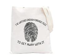 POFULL Forensic Files True Crime Gift I've Watched Enough Forensic Files to Get Away With It Tote Bag, I've Watched Enough Tote Bag, L