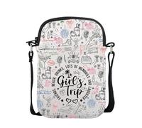 POFULL Girls Weekend Gift Get Away Girls Trip Gift Weekend Best Friends Getaway Travel Crossbody Bag, Girls Trip Scross, 0