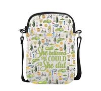 POFULL Golfer Gift Golfing Gift Golf Lovers Messenger Bag She Believed She Could So She Did Crossbody Bag