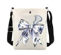 POFULL Lacrosse Ball Lover Gift Lacrosse Coach Appreciation Gift Sport Lover Gift Lacrosse Player Crossbody Bag, Flower and Bow, 0