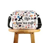 POFULL Montessori Gift Montessori Teacher Appreciation Gift This Is How We Roll Crossbody Bag, How We Roll, 0