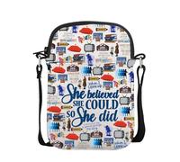 POFULL Musical Lover Gift Theatre Fans Gift Musical Inspired Merch She Believed She Could So She Did Crossbody Bag, When I Grow Up, 0