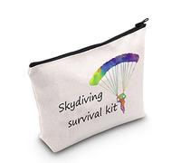 POFULL Sky Diving Gifts Skydiving Survival Kit Parachute Jump Gift Skydiver Adventure Zipper Pouch Bag (Skydiving survival kit bag)