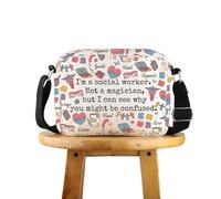 POFULL Social Workers Employees Gift MSW Graduation Gift I'm A Social Worker Crossbody Bag, Social Worker Hcross, 0