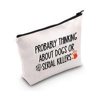 POFULL True Crime Lover Gift Probably Thinking About Dogs or Serial Killers Cosmetic Bag Murder Gift, Probably Thinking About Dogs Bag