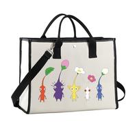 POFULL Video Game Inspired Tote Bag Video Game Player Gift Gaming Gamer Shopping Bag, Pik-min 5 Ltote