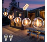 Pogestrand Outdoor Garden String Lights G40 30M Festoon Lights Mains Powered LED Gazebo Lights 50 Shatterproof Bulbs Waterproof Outside Lights for Patio Yard Balcony Gazebo Pergola Porch