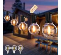 Pogestrand Outdoor Garden String Lights G40 45M Festoon Lights Mains Powered LED Gazebo Lights 75 Shatterproof Bulbs Waterproof Outside Lights for Patio Yard Balcony Gazebo Pergola Porch