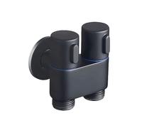 Poggapp 1 PCS Wall-Mounted Faucet 1 in 2 Out Diverter Angle Valve Dual Control Bathroom Faucet for Self-Cleaning (Black)