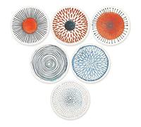 Poggapp Set of 6 Coasters for Drinks Absorbing Round Ceramic Stone Coaster with Cork Base Tabletop Protection Mat Reusable