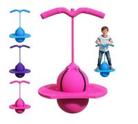 Pogo Jumper Ball for Kids & Adults, Balance Jumping Ball with Handle and Pump, Anti-Slip Low Noise High Jump Toy, Exercise Balance Ability for Beginners and Adults (Pink)