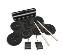 POGOLAB Roll up Drum Mat, 7 Pads Electric Drum Kit, Portable Digital Drum Practice Pad with Dual Stereo Speakers/Drumsticks/Earphone Slot, 10 Hour runtime, Christmas Birthday Gift for Beginner