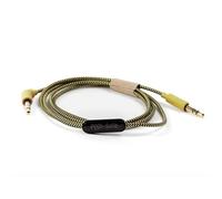 POGS-Safe audio cable | 3.5 mm Audio cable The Gecko & The Elephant headphones | Volume limited 85 dB, Safe technology | Integrated microphone | 1 meter anti-tangle fabric cable (Yellow)