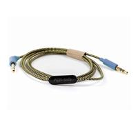 POGS-Safe Cable | 3.5 mm Audio Cable The Gecko & The Elephant Headphones | Volume Limited 85 dB, Safe Technology | Integrated Microphone | 1 meter Anti-Tangle Fabric Cable (Blue)