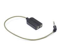 POGS-Splitter cable | 3.5 mm audio music sharing Cable | Connects audio cables of any 2 headphones (not included) to one audio source | 25 cm Anti-tangle fabric cable (black)