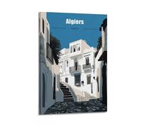 POGUZHS Algeria Algiers Vintage Travel Poster Picture Print Canvas Wall Paint Arts Decor Modern Home Artworks Idea 16x24inch(40x60cm)
