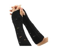 POHADON Fairy Grunge Gloves Alt Emo Goth Accessories Fingerless Torn Long Sleeve Arm Warmers Y2K Gyaru Arm Warmers Harajuku, black, One size