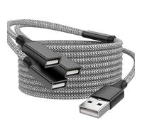 POHFP USB Splitter, 3.3FT USB A Male to 3 Female Extension Cable, USB Splitter 1 in 3 Out Support Charging and Data Transfer for Printer/Keyboard/Flash Drive/PlayStation/Laptop/LED Etc(Black)