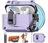 Pohgelan Compatible with AirPods Pro 2nd/1st Case,Magnetic Automatic Lock with Cleaning Kit,Compatible with Magsafe,Carbon Fiber Texture Cover (Purple, AirPods Pro 2nd/1st (2023/2022/2019))