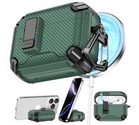 Pohgelan Compatible with AirPods Pro 2nd/1st Generation Case,Compatible with Magsafe,Magnetic Automatic Lock with Phone Stand & Cleaning Kit for iPod Pro Charging Case (Green)