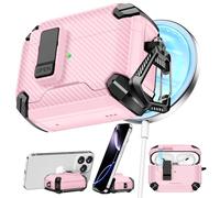 Pohgelan Compatible with AirPods Pro 2nd/1st Generation Case,Compatible with Magsafe,Magnetic Automatic Lock with Phone Stand & Cleaning Kit for iPod Pro Charging Case (Pink)