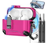 Pohgelan Compatible with AirPods Pro 2nd/1st Generation Case Cover,with Cleaner kit,Automatic Snap Switch Secure for iPod Pro Charging Case (USB-C/Lightning Cable) (2023/2022/2019)