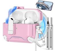 Pohgelan Compatible with AirPods Pro 2nd/1st Generation Case Cover,with Cleaner kit,Automatic Snap Switch Secure for iPod Pro Charging Case (USB-C/Lightning Cable) (2023/2022/2019)