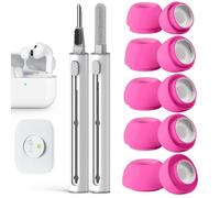 Pohgelan Compatible with AirPods Pro 3 Generation Replacement Ear Tips,with Noise Reduction Hole & Built-in dust Guard Screen, with Cleaner kit -5 Sizes (XXS/XS/S/M/L)-Rose red