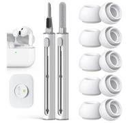 Pohgelan Compatible with AirPods Pro 3 Generation Replacement Ear Tips,with Noise Reduction Hole & Built-in dust Guard Screen, with Cleaner kit -5 Sizes Small-White