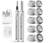 Pohgelan Compatible with AirPods Pro 3 Generation Replacement Ear Tips,with Noise Reduction Hole & Built-in dust Guard Screen, with Cleaner kit -5 Sizes (XXS/XS/S/M/L)-Grey