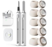 Pohgelan Compatible with AirPods Pro 3 Generation Replacement Ear Tips,with Noise Reduction Hole & Built-in dust Guard Screen, with Cleaner kit -5 Sizes (XXS/XS/S/M/L)-Stone