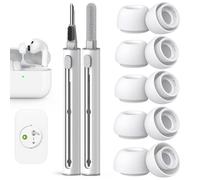 Pohgelan Compatible with AirPods Pro 3 Generation Replacement Ear Tips,with Noise Reduction Hole & Built-in dust Guard Screen, with Cleaner kit -5 Sizes (XXS/XS/S/M/L)-Whiite