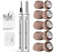 Pohgelan Compatible with AirPods Pro 3 Generation Replacement Ear Tips,with Noise Reduction Hole & Built-in dust Guard Screen, with Cleaner kit -5 Sizes (XXS/XS/S/M/L)-L-Brown