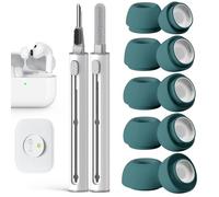 Pohgelan Compatible with AirPods Pro 3 Generation Replacement Ear Tips,with Noise Reduction Hole & Built-in dust Guard Screen, with Cleaner kit -5 Sizes (XXS/XS/S/M/L)-S-Green