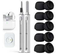 Pohgelan Compatible with AirPods Pro 3 Generation Replacement Ear Tips,with Noise Reduction Hole & Built-in dust Guard Screen, with Cleaner kit -5 Sizes (XXS/XS/S/M/L)-Black