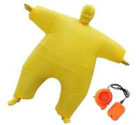 Pohotobooth Props Ltd Adult Inflatable Fat Chub Mega Suit, Yellow Blow Up Costume