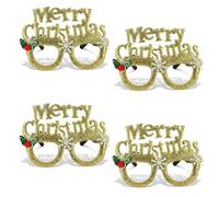 Pohotobooth Props Ltd Christmas Novelty Sunglasses Party Specs - Assorted Festive Designs, One Size Fits All, Fun Xmas Dress Up, Durable Plastic or Felt with Glitter Finish (Merry Christmas, 4)