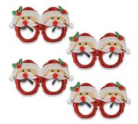 Pohotobooth Props Ltd Christmas Novelty Sunglasses Party Specs - Assorted Festive Designs, One Size Fits All, Fun Xmas Dress Up, Durable Plastic or Felt with Glitter Finish (Santa With Holly, 4)