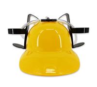 Pohotobooth Props Ltd Drinking Helmet Pop Soda Hat Hand-Free Can Holder With Straw (Yellow)