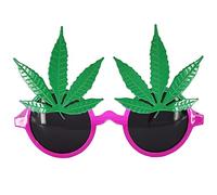 Pohotobooth Props Ltd Humorous Green Weed Leaf Novelty Sunglasses: A Fun and Playful Accessory