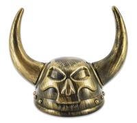 Pohotobooth Props Ltd Metallic Affect Plastic Thor God of Thunder Viking Helmet with Horns - for Costumes, Parties & Display (Gold)