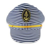 Pohotobooth Props Ltd Party Captain Police Hat - Fancy Dress Nautical Party Accessory for Hen Do, Stag Night, Halloween, Festivals, Pride, Beach & Themed Event (Blue Nautical Striped Sailor)